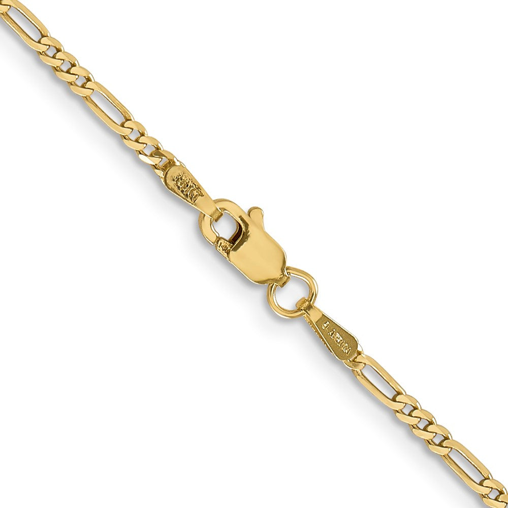 FJC Finejewelers 14 kt Yellow Gold 1.8mm Flat Figaro Chain Anklet 10 Inches x 1 mm