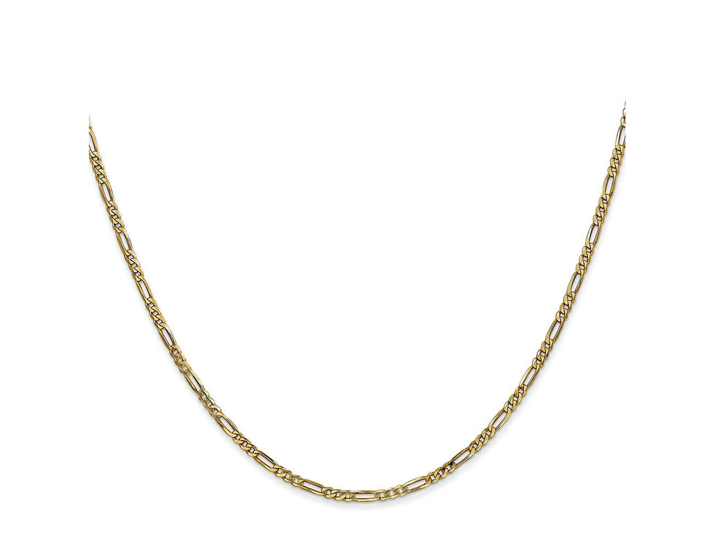 FJC Finejewelers 14 kt Yellow Gold 1.8mm Flat Figaro Chain Anklet 10 Inches x 1 mm
