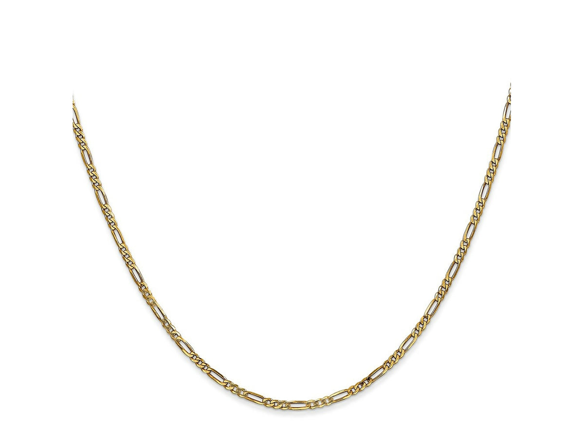 FJC Finejewelers 14 kt Yellow Gold 1.8mm Flat Figaro Chain Anklet 10 Inches x 1 mm