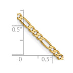 FJC Finejewelers 14 kt Yellow Gold Flat Figaro Chain Bracelet 6 Inches x 2.75 mm