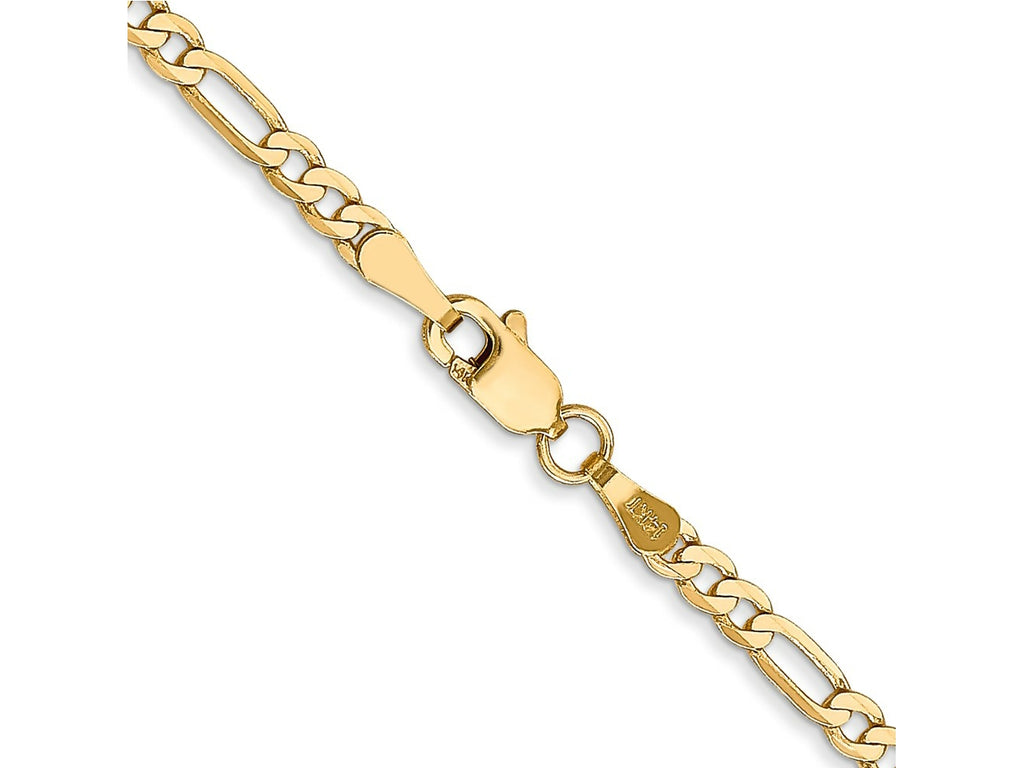 FJC Finejewelers 14 kt Yellow Gold Flat Figaro Chain Bracelet 6 Inches x 2.75 mm