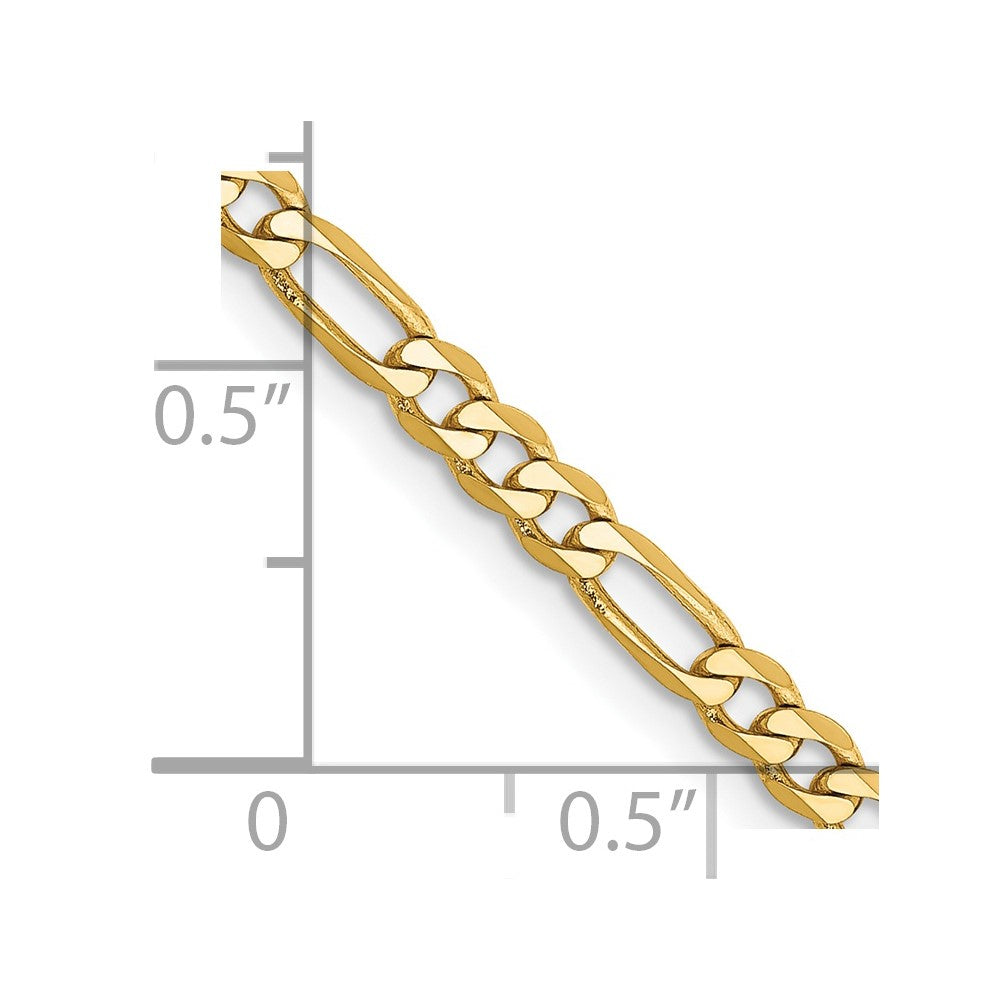 FJC Finejewelers 14 kt Yellow Gold Flat Figaro Chain Bracelet 6 Inches x 3 mm