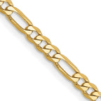 FJC Finejewelers 14 kt Yellow Gold Flat Figaro Chain Bracelet 6 Inches x 3 mm