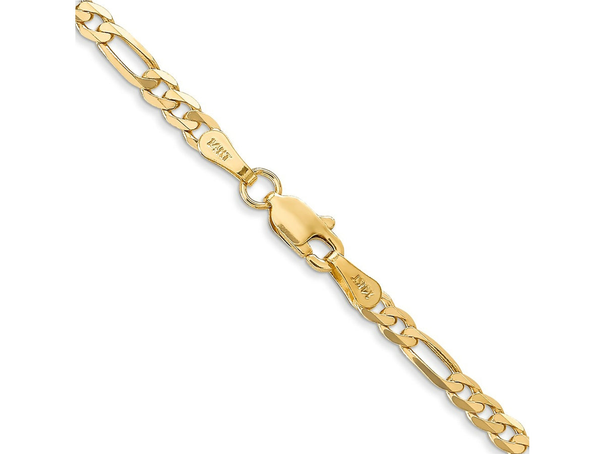 FJC Finejewelers 14 kt Yellow Gold Flat Figaro Chain Bracelet 6 Inches x 3 mm