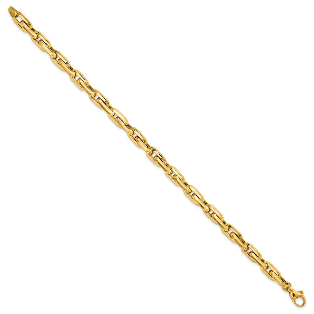 FJC Finejewelers 14 kt Yellow Gold Fancy Long Cable Link Mens 8.25in Bracelet 8.25 Inches x 6.5 mm