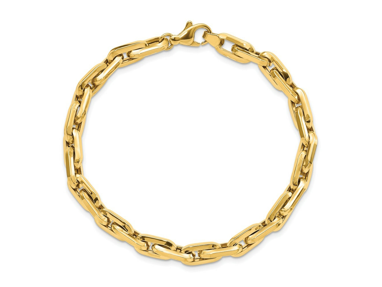 FJC Finejewelers 14 kt Yellow Gold Fancy Long Cable Link Mens 8.25in Bracelet 8.25 Inches x 6.5 mm