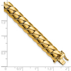 FJC Finejewelers 14 kt Yellow Gold Polished Fancy Link Men's Bracelet 9 Inches x 9.4 mm