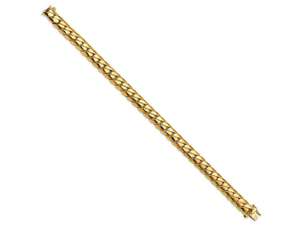 FJC Finejewelers 14 kt Yellow Gold Polished Fancy Link Men's Bracelet 9 Inches x 9.4 mm