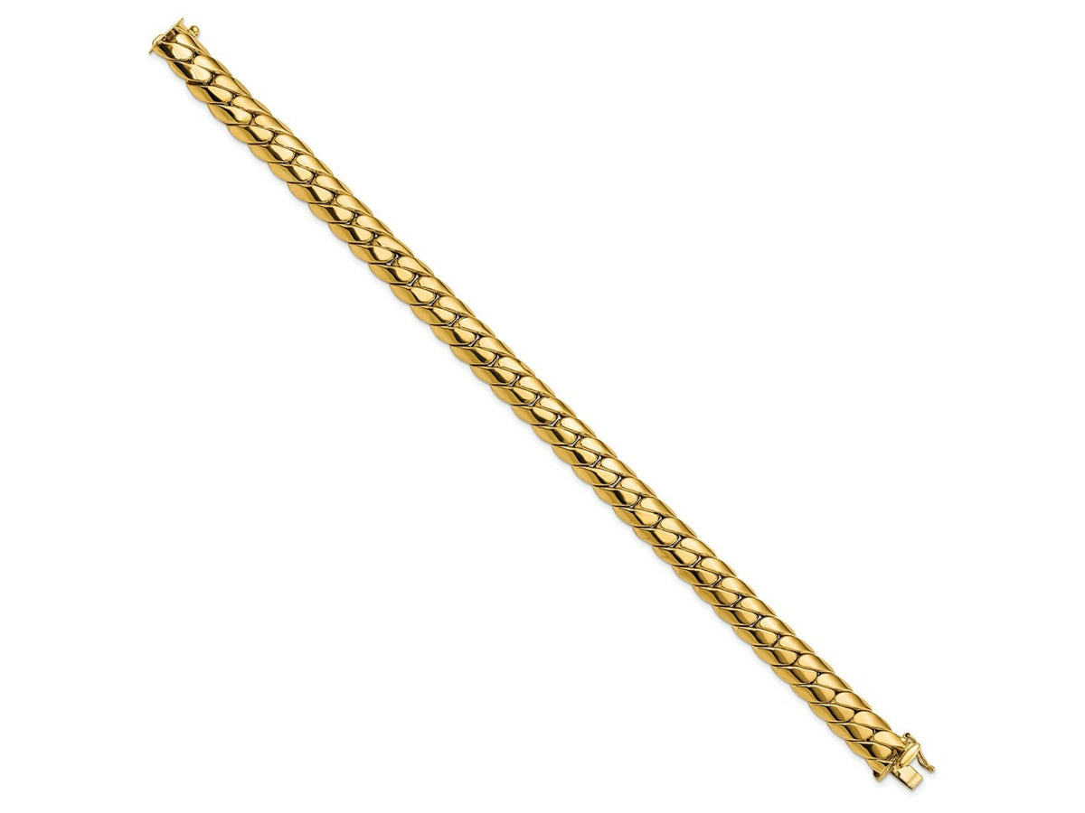 FJC Finejewelers 14 kt Yellow Gold Polished Fancy Link Men's Bracelet 9 Inches x 9.4 mm