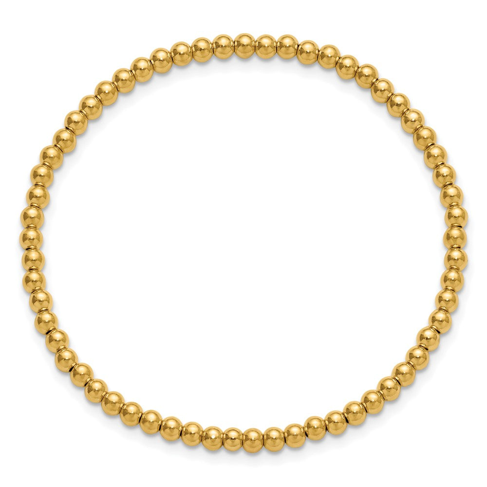 FJC Finejewelers Gold Filled Bead and Beaded Stretch Bracelet 6.5 Inches x 3 mm