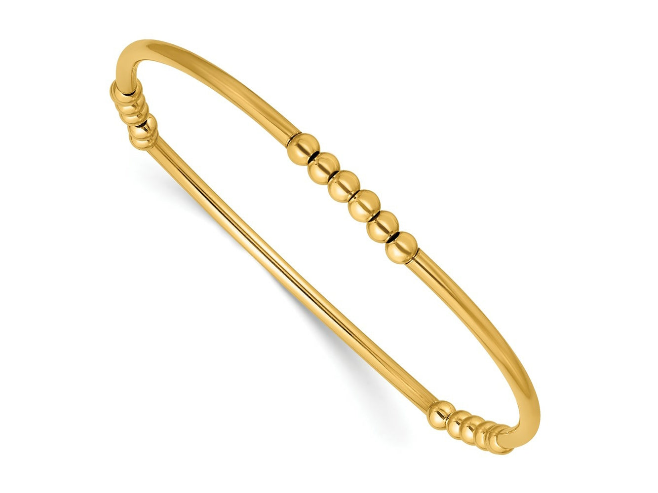 FJC Finejewelers Gold Filled Adjustable and Stretch and Wrap 1/20 Filled 3.0mm Beaded Tube Bracelet 6.7 in