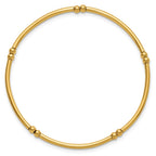 FJC Finejewelers 14 kt Yellow Gold Filled Adjustable Stretch Wrap  3.0mm Beaded Tube 6.75in Bracelet