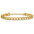 FJC Finejewelers 14 kt Yellow Gold Filled 1/20  Flat Curb 6.5in with 1in ext. Bracelet 6.5 Inches x 5.40mm