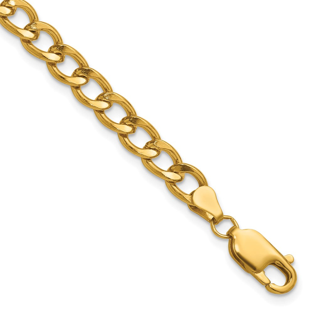 FJC Finejewelers 14 kt Yellow Gold Filled 1/20  Flat Curb 6.5in with 1in ext. Bracelet 6.5 Inches x 5.40mm