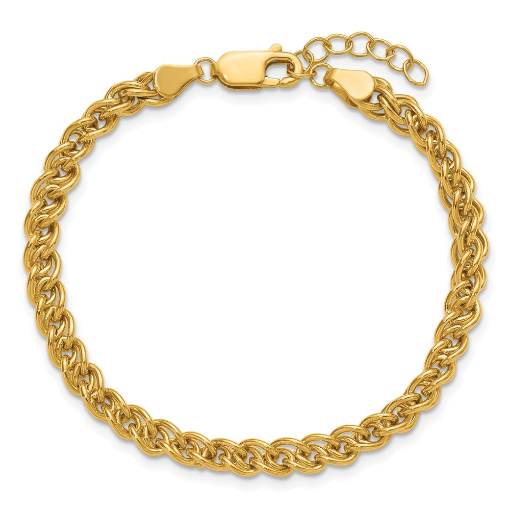 FJC Finejewelers 14 kt Yellow Gold Filled Fancy Wheat with 1in ext. Bracelet 6.5 Inches x 4.25mm
