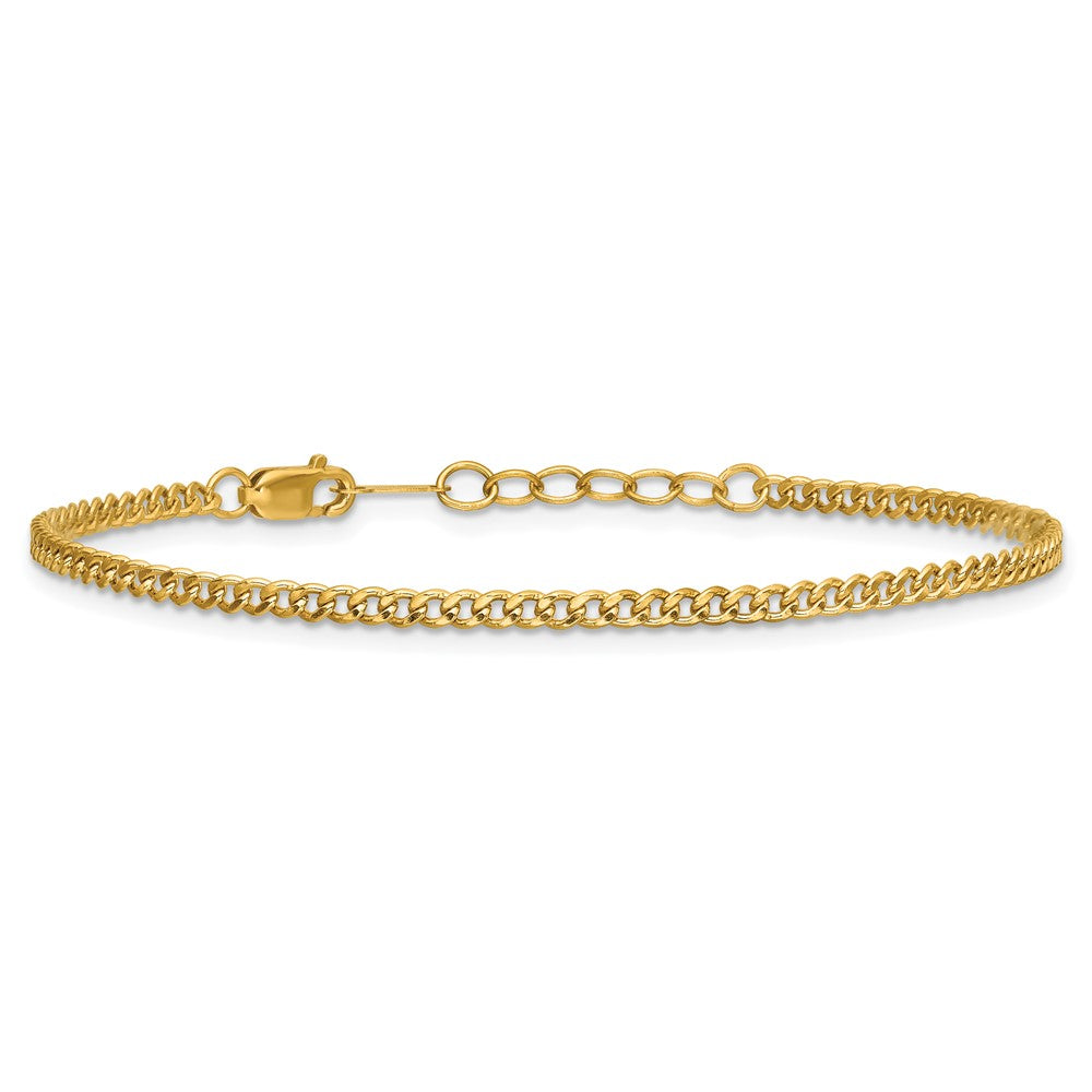 FJC Finejewelers 14 kt Yellow Gold Filled 1/20 Filled Curb with 1in ext. Bracelet 6.5 Inches x 2.3mm