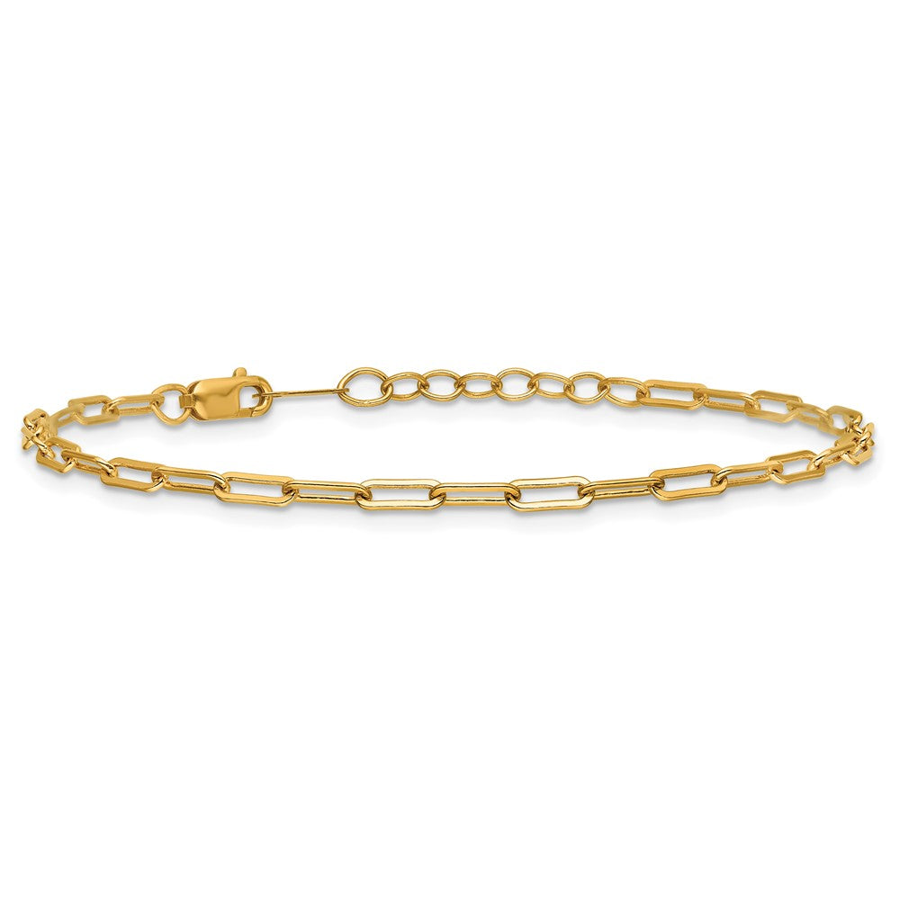 FJC Finejewelers 14 kt Yellow Gold Filled 1/20 Filled 2.50mm Flat Paperclip Link with 1in ext. Bracelet 6.5 Inches