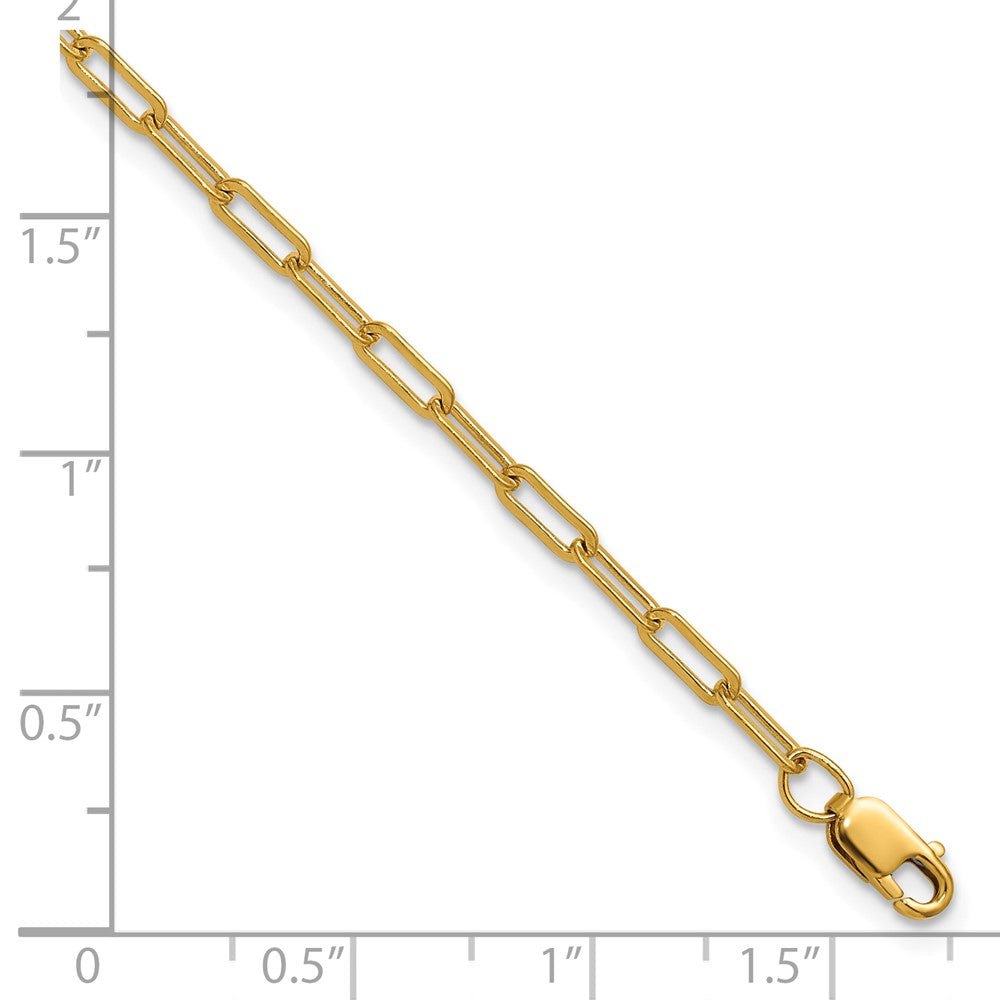 FJC Finejewelers 14 kt Yellow Gold Filled 1/20 Filled 2.50mm Flat Paperclip Link with 1in ext. Bracelet 6.5 Inches