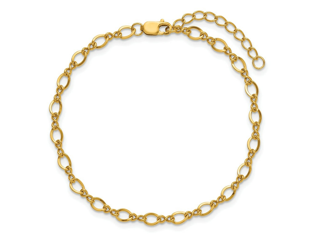 FJC Finejewelers 14 kt Yellow Gold Filled 1/20 Filled Fancy Figaro 3.5mm x 6.5in with 1in ext. Bracelet