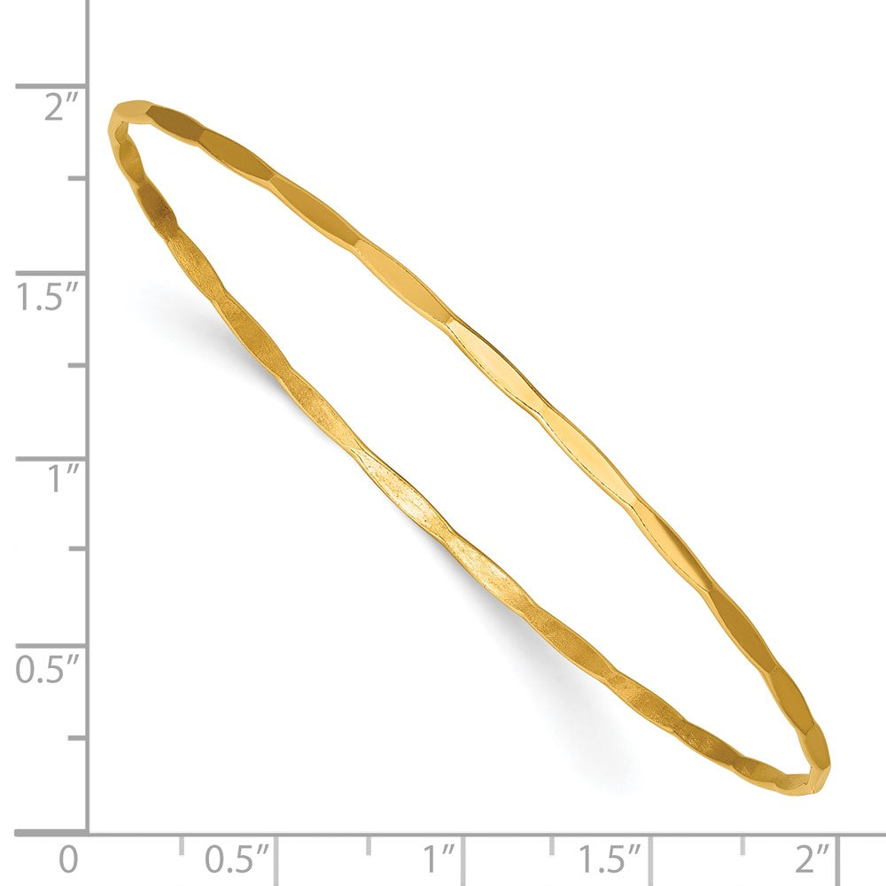 FJC Finejewelers 14 kt Yellow Gold Filled 1/20 Hammered Wire Stacking Bangle 1.7 mm