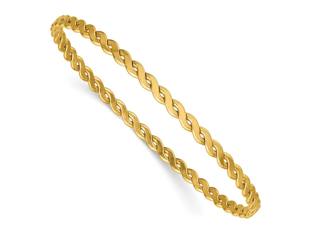 FJC Finejewelers 14 kt Yellow Gold Filled 1/20 Filled Woven Bangle 3.5 mm