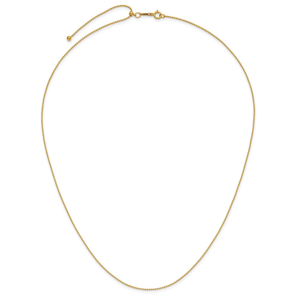 FJC Finejewelers 14 kt Yellow Gold Filled Ball 1/20 Filled Adjustable Beaded Chain 22 Inches x 1 mm