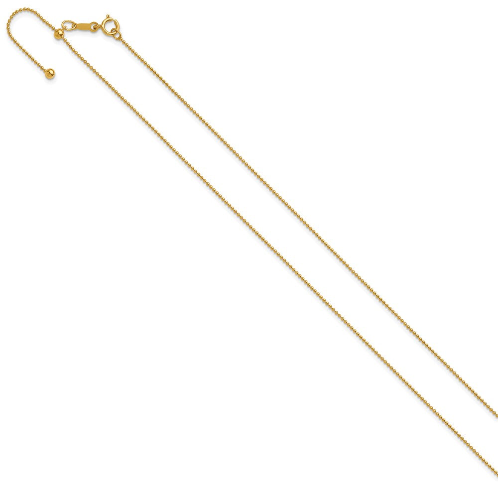 FJC Finejewelers 14 kt Yellow Gold Filled Ball 1/20 Filled Adjustable Beaded Chain 22 Inches x 1 mm
