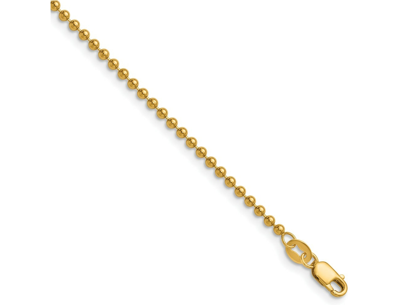 FJC Finejewelers 14 kt Yellow Gold 1/20 Filled Ball with Lobster Clasp Chain 18 Inches x 2 mm