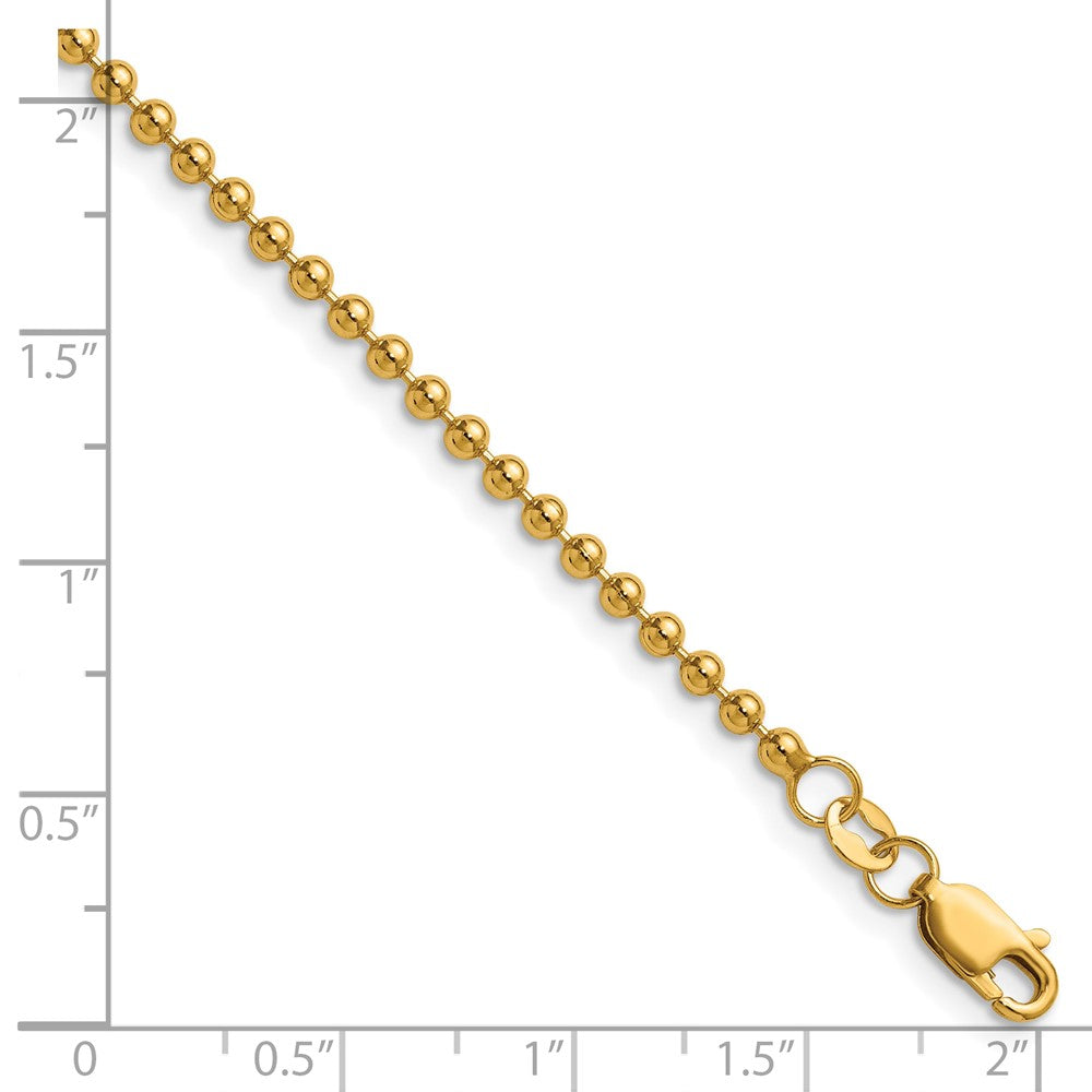 FJC Finejewelers 14 kt Yellow Gold 1/20 Filled Ball with Lobster Clasp Chain 20 Inches x 2.5 mm
