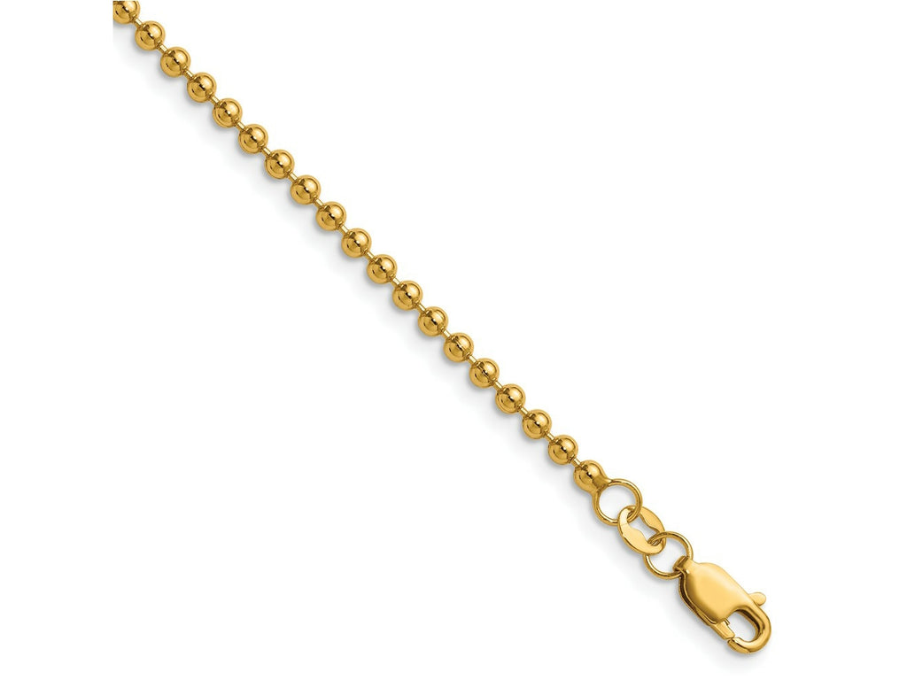 FJC Finejewelers 14 kt Yellow Gold 1/20 Filled Ball with Lobster Clasp Chain 20 Inches x 2.5 mm