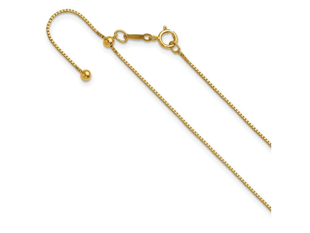FJC Finejewelers 14 kt Yellow Gold Filled 1/20 Filled Adjustable Box Chain 22 Inches x 0.8 mm