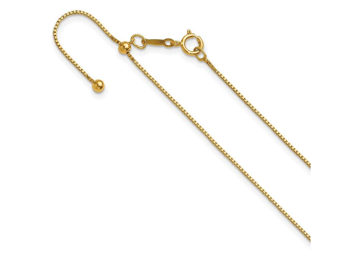 FJC Finejewelers 14 kt Yellow Gold Filled 1/20 Filled Adjustable Box Chain 22 Inches x 0.8 mm