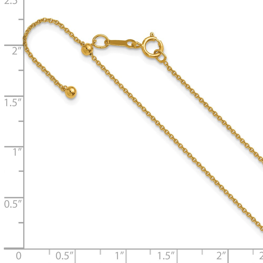 FJC Finejewelers 14 kt Yellow Gold Filled 1/20 Filled Adjustable Cable Chain 22 Inches x 1.2 mm