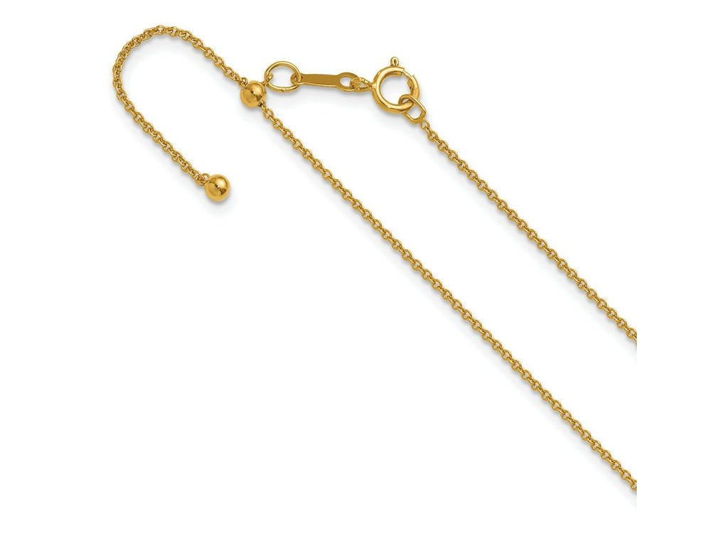 FJC Finejewelers 14 kt Yellow Gold Filled 1/20 Filled Adjustable Cable Chain 22 Inches x 1.2 mm