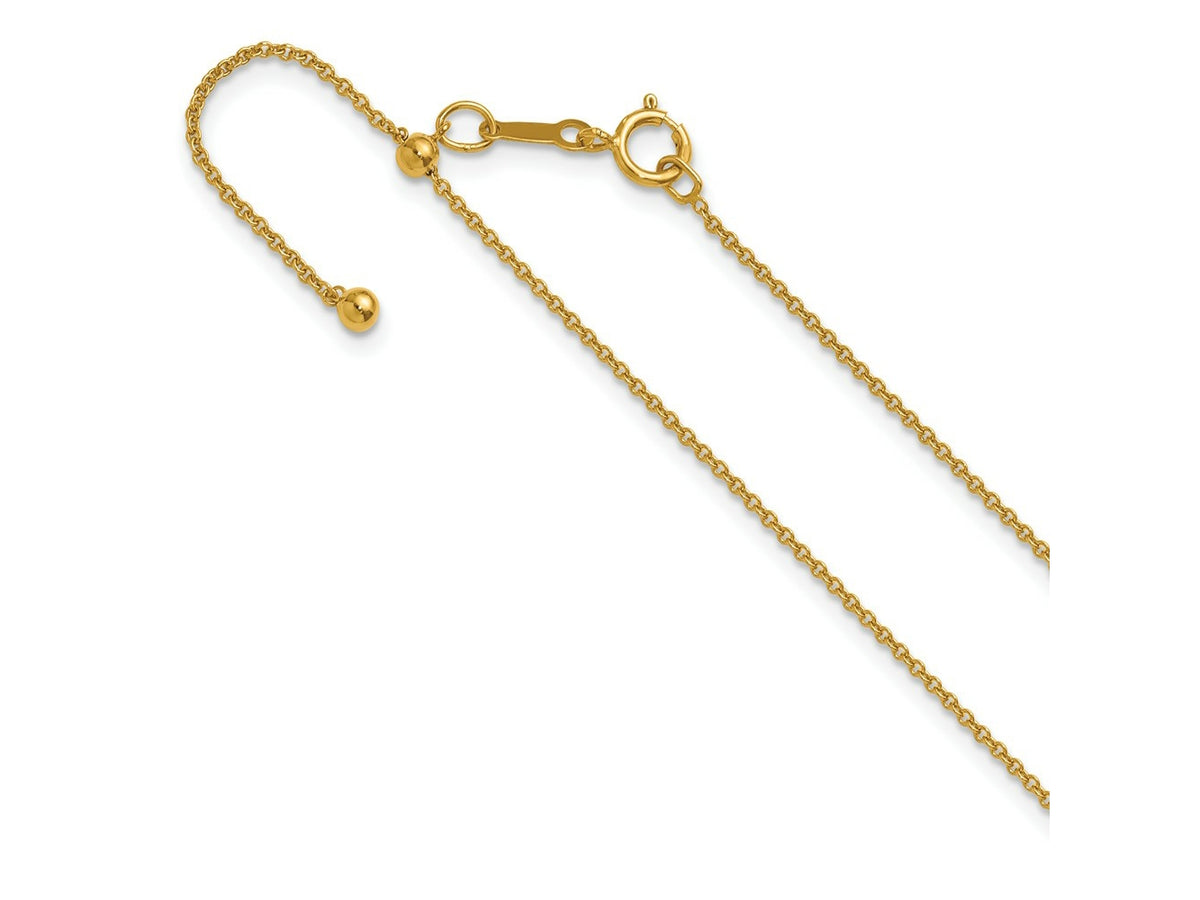 FJC Finejewelers 14 kt Yellow Gold Filled 1/20 Filled Adjustable Cable Chain 22 Inches x 1.2 mm