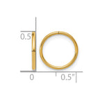 FJC Finejewelers 14 kt Yellow Gold 1/20 Filled Sleeper Hoop Earrings 1 x 12 mm