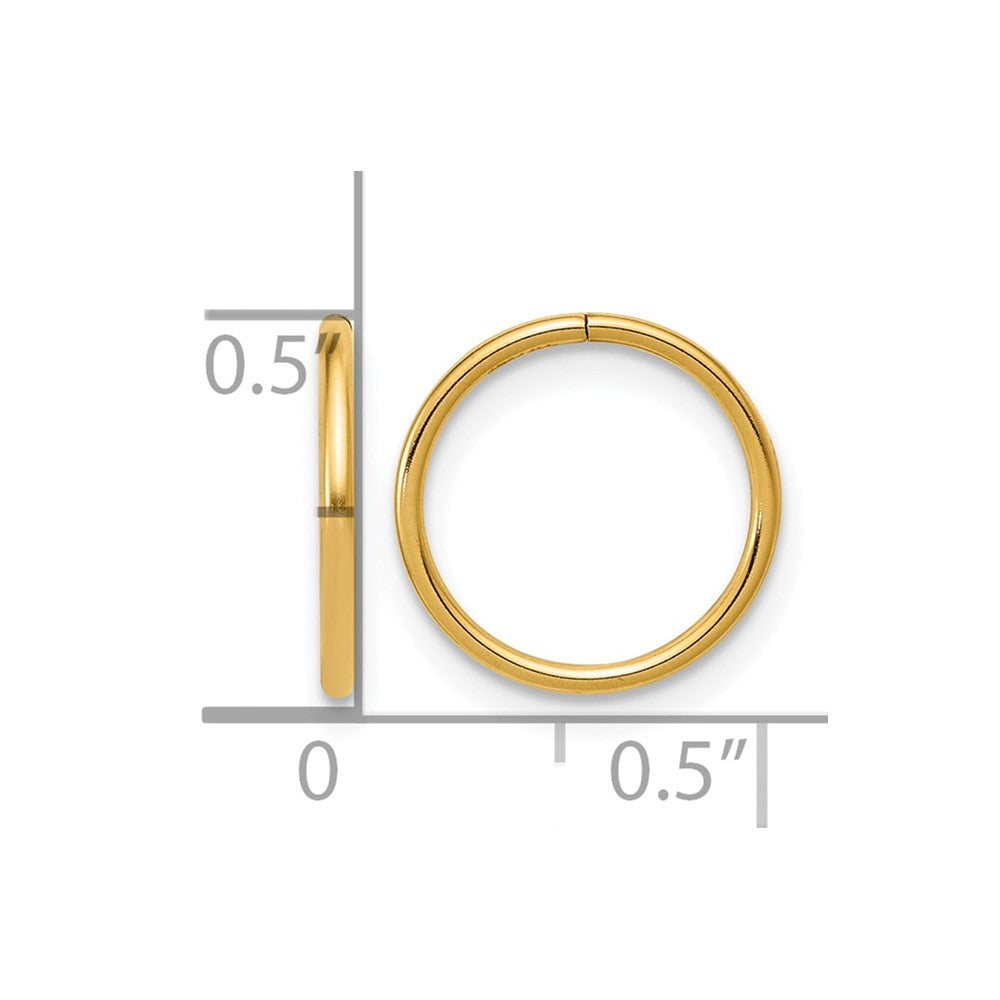 FJC Finejewelers 14 kt Yellow Gold 1/20 Filled Sleeper Hoop Earrings 1 x 12 mm