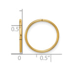 FJC Finejewelers 14 kt Yellow Gold 1/20 Filled Sleeper Hoop Earrings 1 x 15 mm