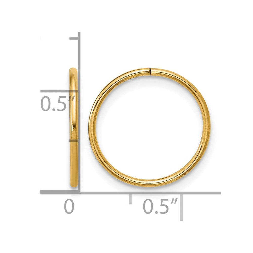 FJC Finejewelers 14 kt Yellow Gold 1/20 Filled Sleeper Hoop Earrings 1 x 15 mm