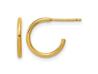 FJC Finejewelers 14 kt Yellow Gold 1/20 Filled Post Hoop Earrings 1.3 x 12 mm