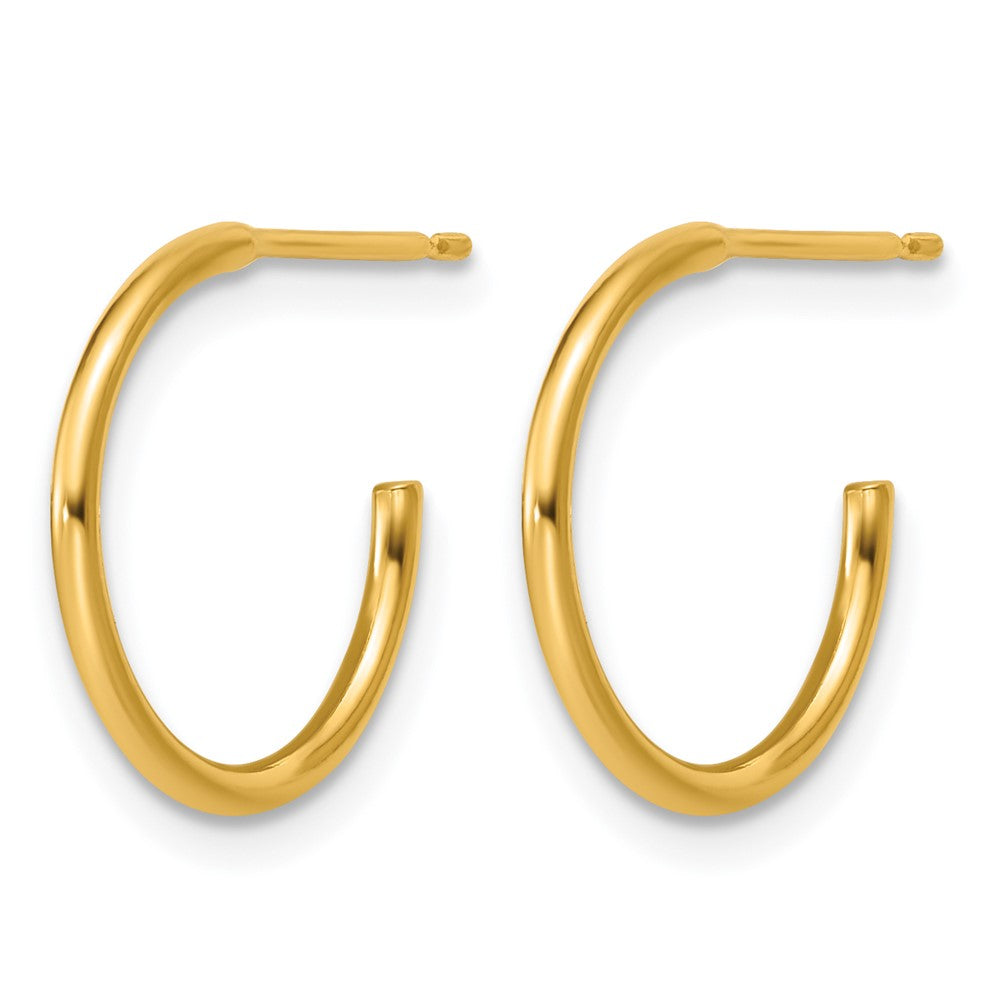 FJC Finejewelers 14 kt Yellow Gold Filled 1/20 Filled Post Hoop Earrings 1.3 x 15 mm