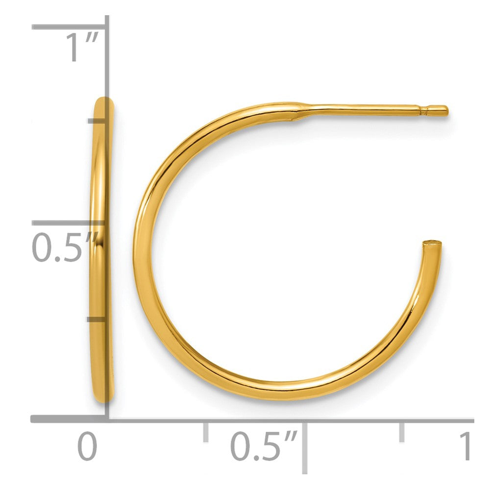 FJC Finejewelers 14 kt Yellow Gold 1/20 Filled Post Hoop Earrings 1.3 x 20 mm
