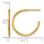 FJC Finejewelers 14 kt Yellow Gold 1/20 Filled Post Hoop Earrings 1.3 x 20 mm