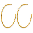 FJC Finejewelers 14 kt Yellow Gold 1/20 Filled Post Hoop Earrings 1.3 x 38 mm