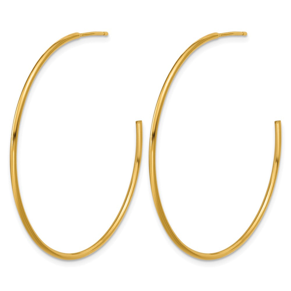 FJC Finejewelers 14 kt Yellow Gold 1/20 Filled Post Hoop Earrings 1.30 x 45 mm