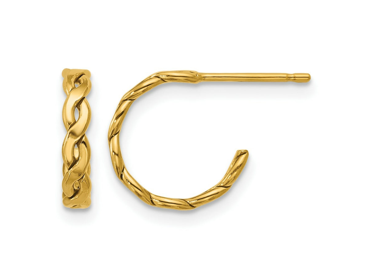 FJC Finejewelers 14 kt Yellow Gold Filled 1/20 Filled 2.50 x 12mm Braided Post Hoop Earrings 9 mm x 9 mm