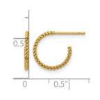FJC Finejewelers 14 kt Yellow Gold Filled 1/20 Filled 1.20 x 10mm Twisted Post Hoop Earrings