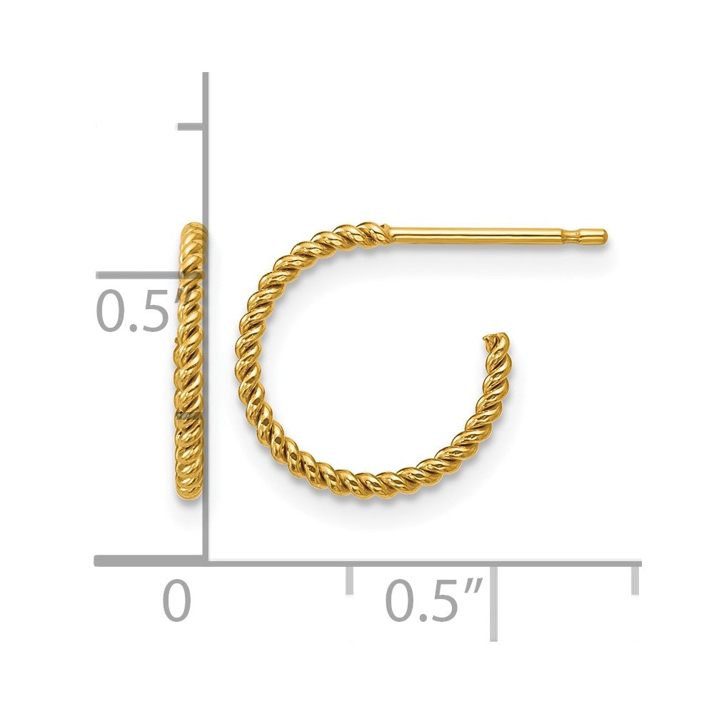 FJC Finejewelers 14 kt Yellow Gold Filled 1/20 Filled 1.20 x 10mm Twisted Post Hoop Earrings