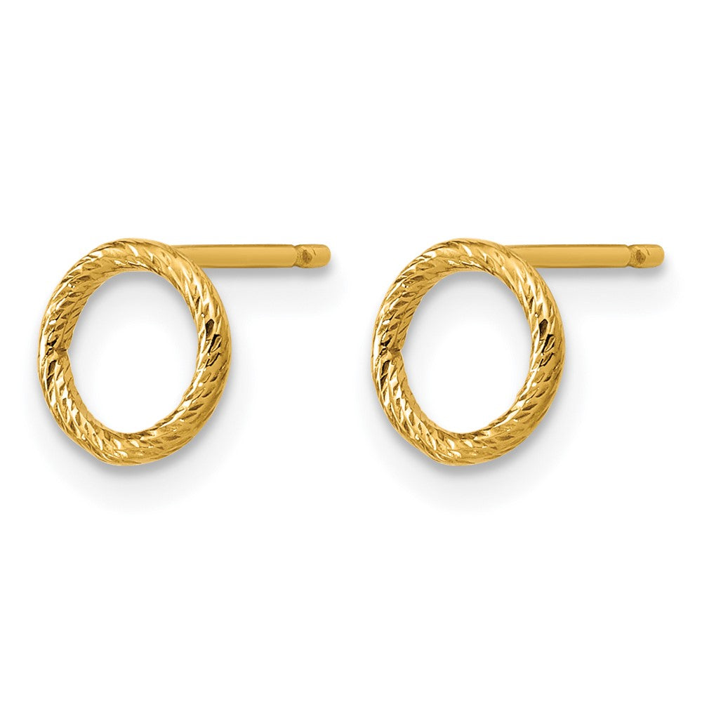 FJC Finejewelers 14 kt Yellow Gold Filled 1/20 Filled Sparkle mm Open Circle Post Earrings 7 x 7