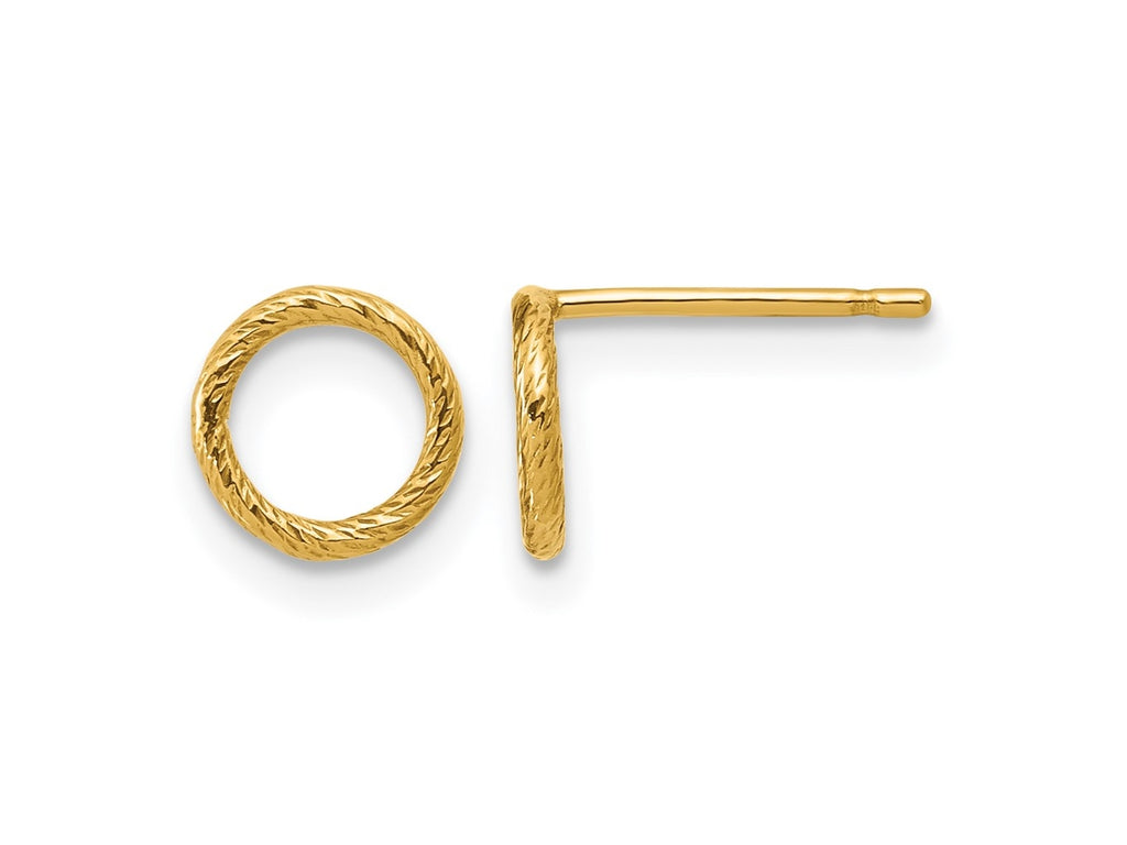 FJC Finejewelers 14 kt Yellow Gold Filled 1/20 Filled Sparkle mm Open Circle Post Earrings 7 x 7
